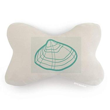 Imagem de DIYthinker Almofada de apoio de cabeça para decoração de pescoço com ilustração verde Marine Life Scallop