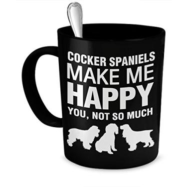 Imagem de Caneca Cocker Spaniel – Cocker Spaniels Make Me Happy – Presentes Cocker Spaniel – Acessórios Cocker Spaniel