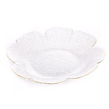 Imagem de Bowl de Cristal Martelado com Borda Dourada Taj Flor 24,5cm x 4cm - Wolff