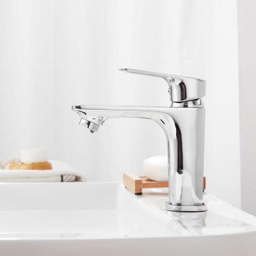 Imagem de Torneira Bica Baixa De Banheiro Misturador Monocomando Cuba Luxo Cromado Lavatorio Hd490c Luuk Young