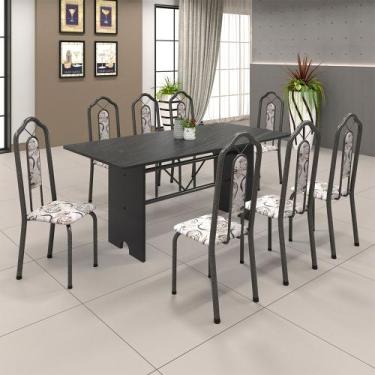 Imagem de Conjunto Sala De Jantar Mesa 071 Com Ardósia E 8 Cadeiras Bianca Arabe