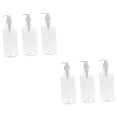 Imagem de Amosfun 6 Peças Garrafa de shampoo e condicionador xampu recipientes de maquiagem garrafas ecológicas grande loção líquido garrafa com bomba distribuidor engarrafado branco