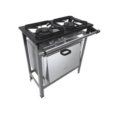 Imagem de Fogao 2 Bocas M6 M/m Top 30X30 Perfil 5Cm Com Forno Kit - Metalmaq