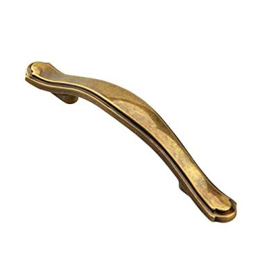 Imagem de TUNNY Pacote com 10 puxadores de armário antigos - 76 mm espaçamento de parafusos bronze puxadores de ferragens de móveis ferragens de armário de cozinha para puxadores de gaveta de banheiro