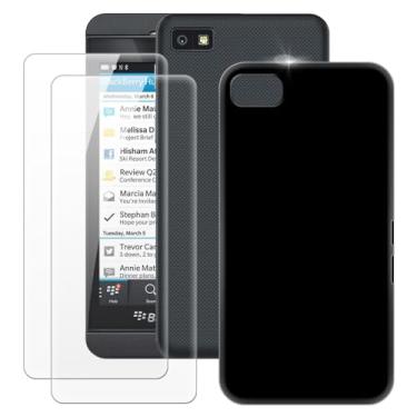 Imagem de MILEGOO Capa para BlackBerry Z10 + 2 peças protetoras de tela de vidro temperado, capa ultrafina de silicone TPU macio à prova de choque para BlackBerry Z10 (4,2 polegadas)