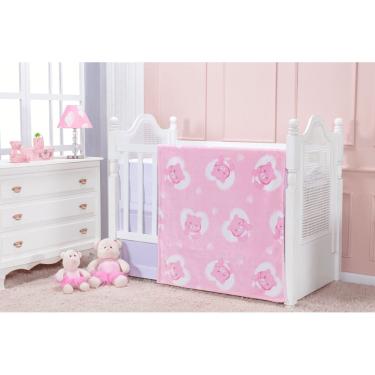 Imagem de COBERTOR ETRURIA BABY FLANNEL URSO ROSA  0,90M x 1,10M
