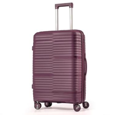 Imagem de Mala De Viagem Média 23Kg Polipropileno Rodas Duplas 360 Fibra Rígida Leve Resistente Para Despachar (ROXO, MÉDIA)