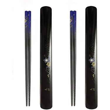 Imagem de JapanBargain 3642, pauzinhos de viagem com estojo reutilizáveis, chinês, coreano, japonês, bambu, portátil, apto para lava-louças, feito no Japão, conjunto de 2