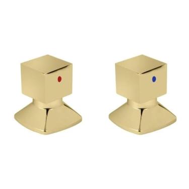 Imagem de Kit com 2 Acabamentos Para Registro C46 Água Quente/Fria GO5246 Ducon Metais Gold