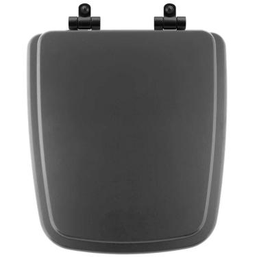 Imagem de Assento Sanitário Poliéster Soft Close Boss Onix (Preto Fosco) para Vaso Incepa com Ferragem Preta