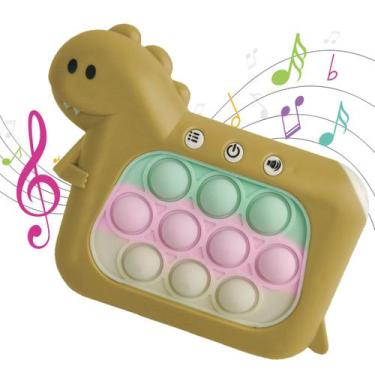 Imagem de Pop It Mini Game 4 Modos Som Luzes Dinossauro Sensorial Anti Estresse 