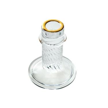 Imagem de Castiçal De Vidro Sodo Calcico com Borda Dourada 10cm - Casita