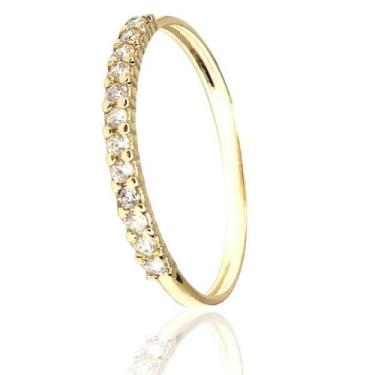 Imagem de Anel de ouro 18 k Aparador Meia Aliança. - Elegancy Joias, 16