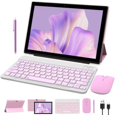 Imagem de NOVOJOY Tablet 2 em 1, Android 14 de 10 Polegadas, 64 GB ROM + 8 GB RAM, Câmera Dupla 2 MP + 8 MP, Processador Quad Core, Bateria 6000 mAh, Rosa