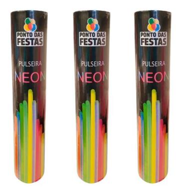 Imagem de Combo 300 Unidades Pulseira Neon Adereços Balada Festa Led - Crgfestas