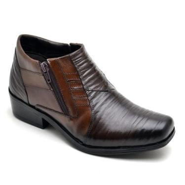 Imagem de Bota Social em Couro Masculina Zíper Lateral Elegante Moda Calce Fácil