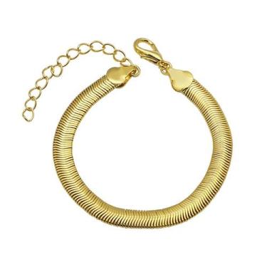 Imagem de Pulseira Malha Serpente 6mm Folheado a Ouro 18k - 05 -, UNICO