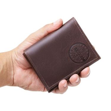 Imagem de Carteira masculina em couro legitimo  sao bento em l porta cartao romo