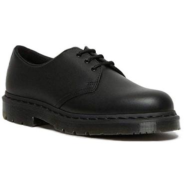 Imagem de Dr. Martens Tênis Oxford de trabalho unissex 1461 com bico macio, Preto monocromático, 15 Women/14 Men