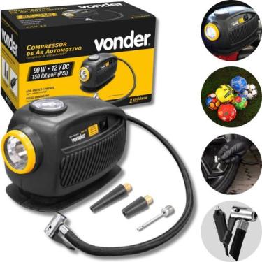 Imagem de Mini Compressor De Ar 12v Pneu Carro Moto Bike CAV12 Vonder