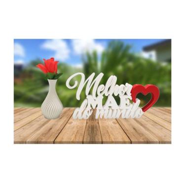 Imagem de Vaso Decorativo + Rosa + Letreiro - Presente Dia Das Mães - Marxgreg3d