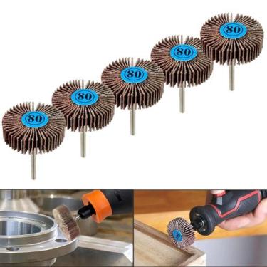 Imagem de Kit 5 Disco Flap De Lixa 32Mm Lamela G80 Para Micro Retífica - Dremax