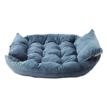 Imagem de Colchão Luxo para Cachorro e Gato Pet - Bichinho Chic, Azul, M
