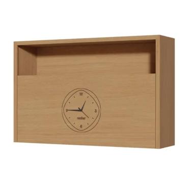 Imagem de Armario Aereo 1Pt Bascula Com Relogio Condessa 120Cm 100% Mdf - Carvalho - Nesher