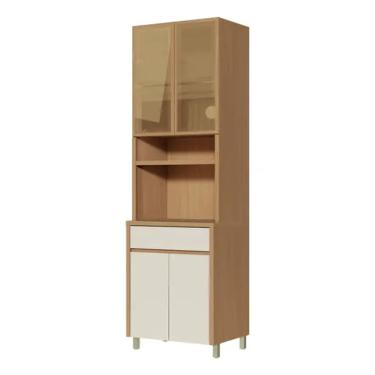 Imagem de Paneleiro 4 Portas 1 Gaveta Condessa 70Cm 100% Mdf - Carvalho-Greige - Nesher