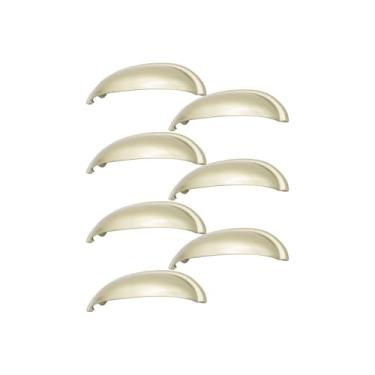 Imagem de 7 Unidades Puxador De Guarda Roupa Armario Concha Meia Lua 64mm (Dourado Fosco)
