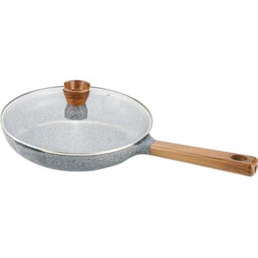 Imagem de HJZSZX Frigideira Revestimento Granito Frigideira Antiaderente 20cm 24cm 28cm Healthy Coat Cookware,20cm Cinza