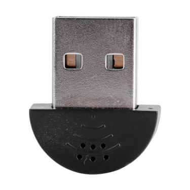 Imagem de Portátil Usb Mini Estúdio de Fala Microfone Gravação áudio Mic Adaptador Som Claro Pc Mac Skype Chat Gravação Preto (Preto)