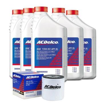 Imagem de Kit Troca De Oleo Motor 15w40 5l Semssintetico Com Astra s10 zafira bl