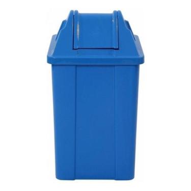 Imagem de Lixeira Plástica Quadrada Com Tampa Vai - Vem 60 Litros - JSN
