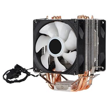 Imagem de Cooler da Cpu, 6 Picador de Calor do Radiador de Resfriador de Tubo, 90mm de Ventiladores de Resfriamento de Cpu (Ventiladores duplos)