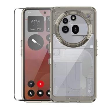 Imagem de Covthch Capa para celular 3a Pro com protetor de tela, capa para celular Nothing Phone 3a Pro, capa de proteção contra quedas de nível militar, capas protetoras resistentes à prova de choque (cinza)