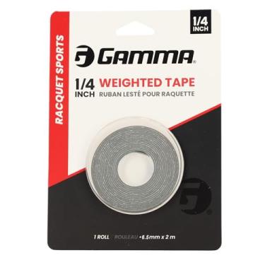 Imagem de GAMMA Fita ponderada – Peso ajustável de raquete e raquete para maior controle, potência e velocidade – Fita personalizável para pickleball, tênis, padel - cinza, rolo de 1/10.2 cm