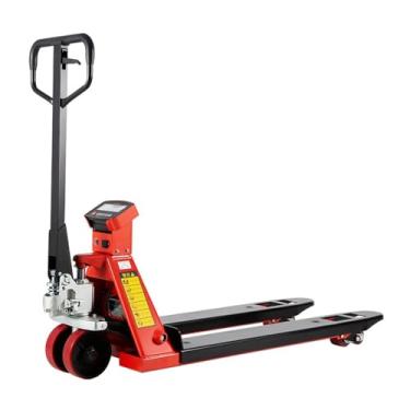 Imagem de Paleteira Balança de porta-paletes, alta capacidade, 4.400 lb, legibilidade de 1,1 lb, tamanho do garfo de 46" x 27", escala de porta-paletes para serviços pesados Palete Jack