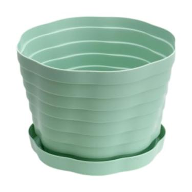 Imagem de Fenteer Plantas plásticas de vaso de flores de mesa Plantas de berçário vaso decorativo de plantador de plástico ao ar livre para o ornamento da de, Verde