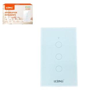 Imagem de Interruptor Inteligente WiFi 3 Botões Teclas Touch Com Painel De Vidro