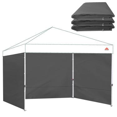 Imagem de JANCANOPY Paredes laterais de tenda de dossel para cobertura pop-up de 25 x 25 cm, 99% de proteção UV, à prova d'água, apenas 3 paredes laterais, (cinza escuro)