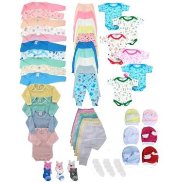 Imagem de Kit 20 peças enxoval completo bebê menino e menina Algodão - Polo Toys