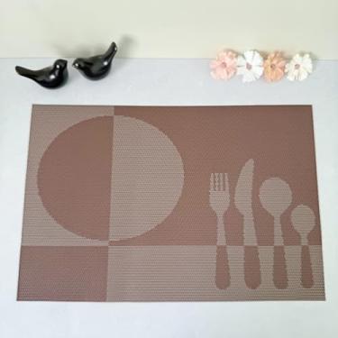 Imagem de Lugar Jogo Americano Retangular Mesa Posta Jantar Cozinha Sousplat Descanso De Prato Decorativo 1pç (Colherzinha Marrom)