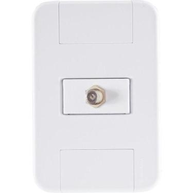 Imagem de Conjunto 4x2 Com 1 Tomada Tv/sat Coaxial Tramontina Tablet Branco Tram