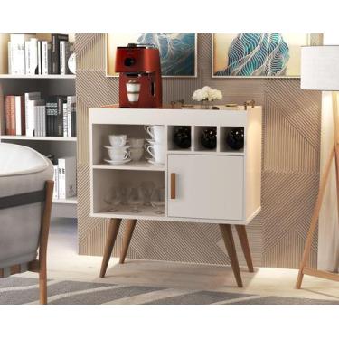 Imagem de Buffet Aparador Paris Bar Drink com 1 Porta Nichos 4 Pés em Madeira Pé