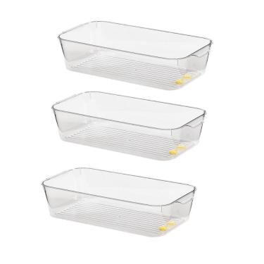 Imagem de Kit 3 Suportes Para Geladeira 30x16cm Acrílico Com Alça