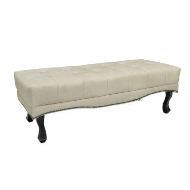 Imagem de Puff Recamier Retrô Luis Xv Captonê Vicenza 140cm Veludo S04 Cor Bege