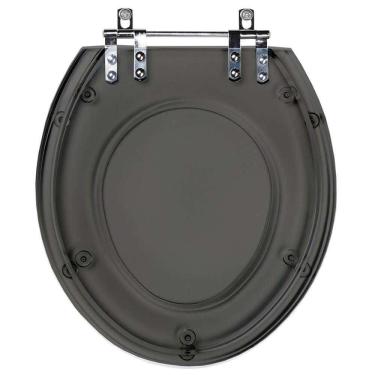 Imagem de Assento Sanitário Convencional Oval Fumê Transparente