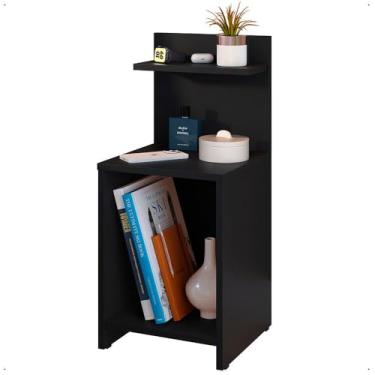 Imagem de Mesa Cabeceira Fantasy Nicho Porta Objetos Prateleira Organizadora Mesinha Lateral Decoração Quarto Preto - Lojas RPM