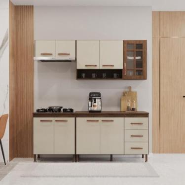 Imagem de Cozinha Modulada Compacta Fidelitá Lisboa 4 Peças 190cm 9 Portas 3 Gav